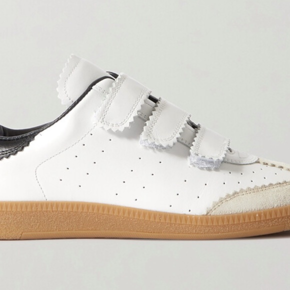 Isabel Marant Beth Suede-Trimmed Leather Sneakers - Picture 2 of 6